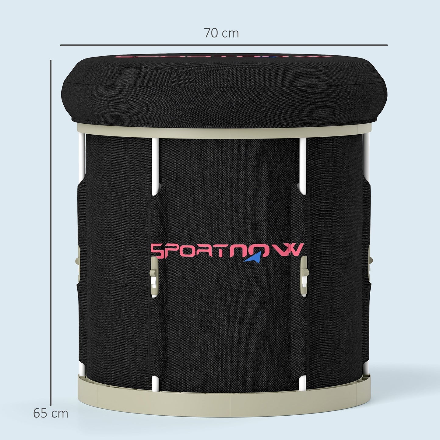SPORTNOW 210L Outdoor Ice Bath Tub, with Lid, Cover, Carry Bag, Black