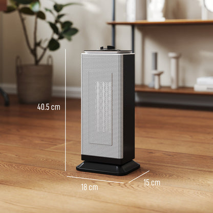 HOMCOM 2000W Ceramic Electric Heater with Fan, Oscillation - Black