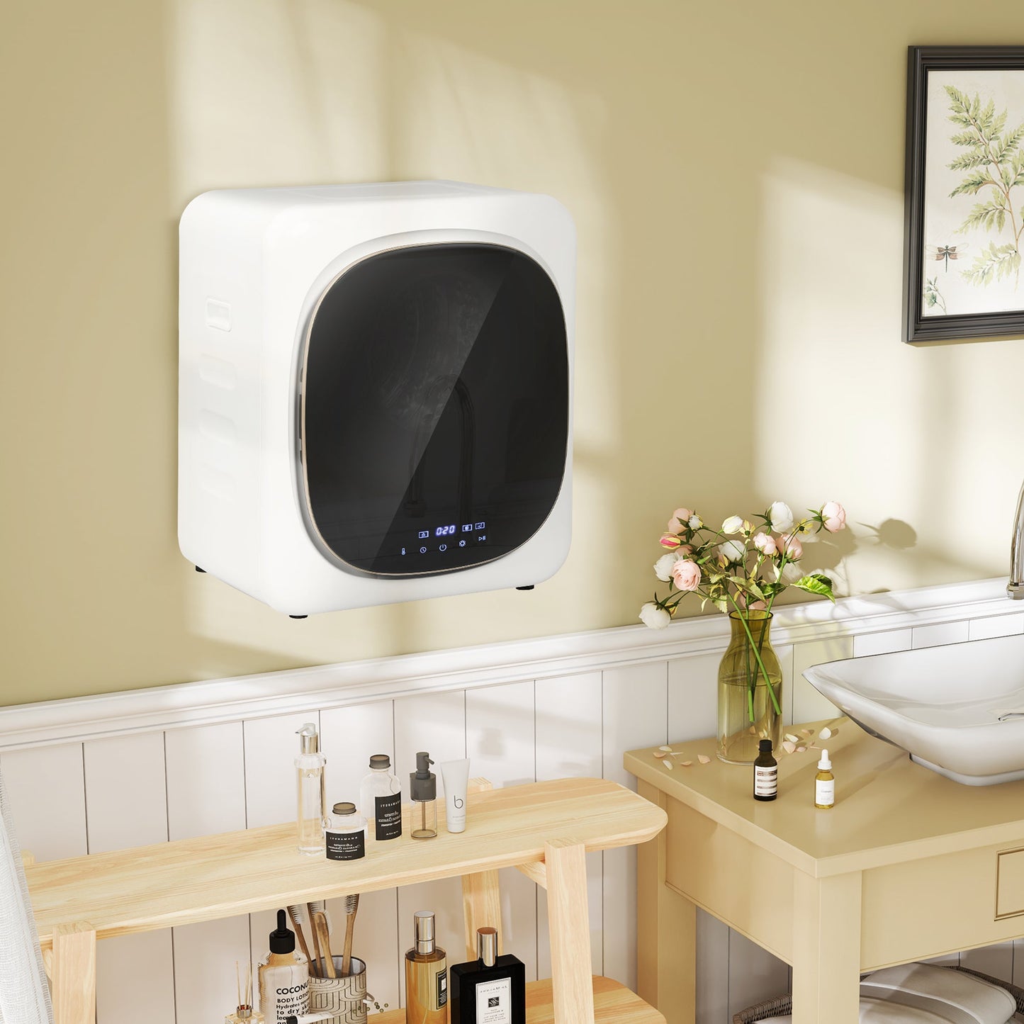 HOMCOM 2.5 kg Compact Tumble Dryer, with UV Sterilisation - White