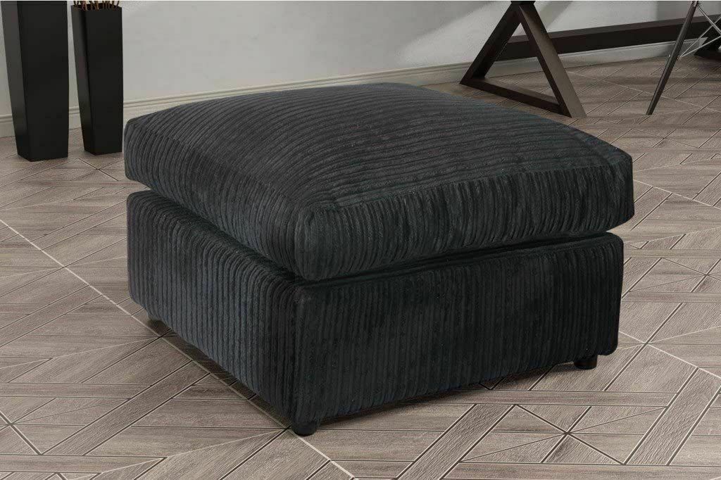 Daniel Jumbo Cord 4 Seater Corner Sofa Black - Right and Left Arm - Available in Other Colours