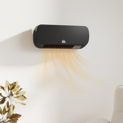 HOMCOM 2000W Wall Mounted Ceramic Space Heater, 10-49Â°C Temperature, Black