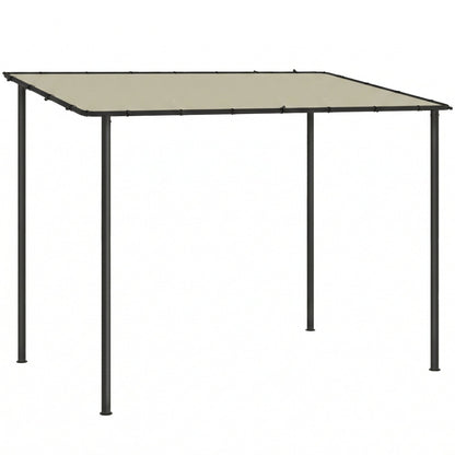 Outsunny 3 x 2 m Lean to Garden Pergola, Metal Frame Gazebo Pergola with UPF30+ Protection, Sloped Roof, Drainage Holes, Cream