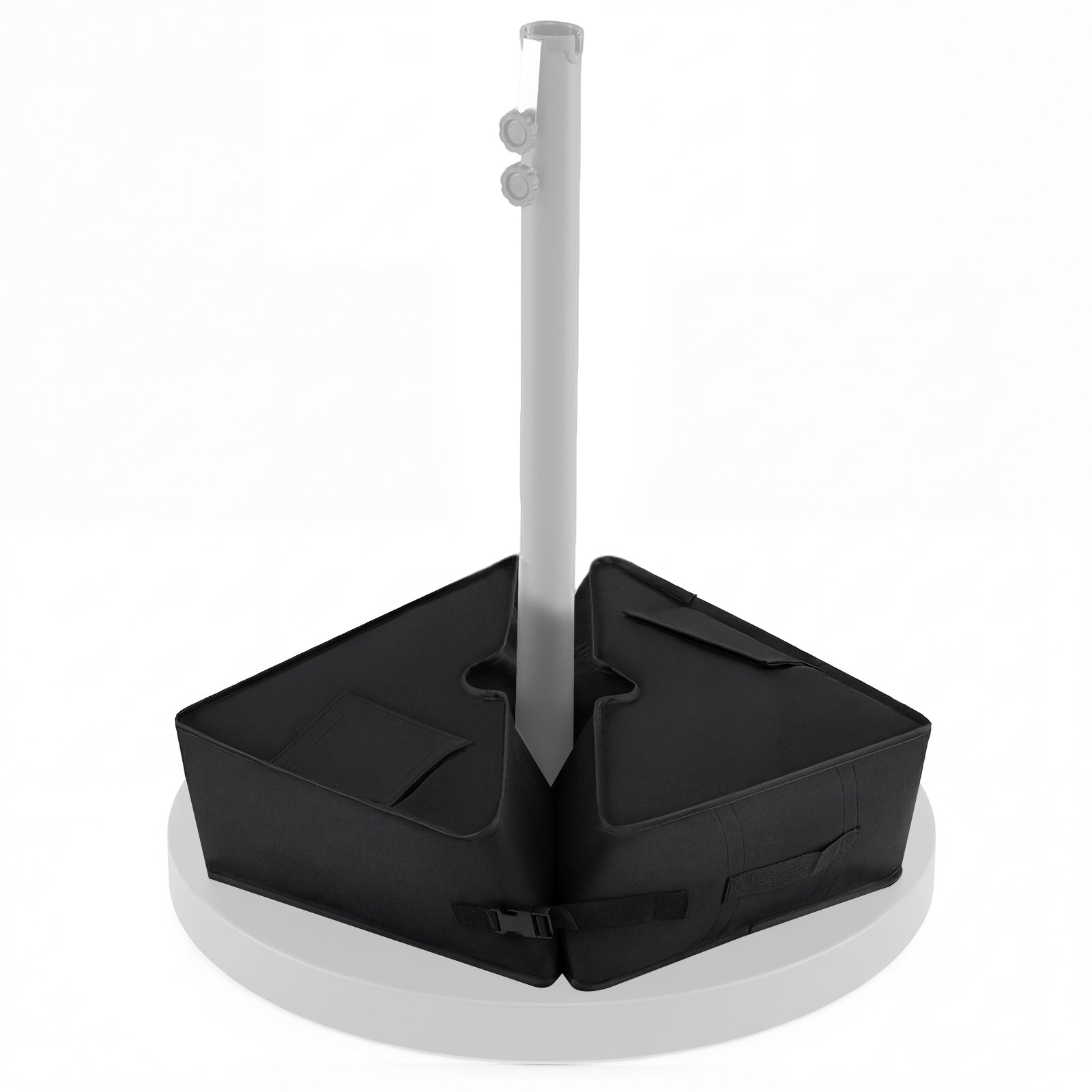 900D Oxford Fillable Heavy-Duty Weatherproof Cantilever Offset Patio Umbrella Stand with Slots-Black