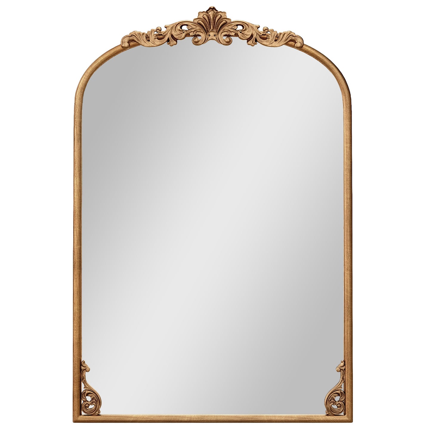 90 x 61cm Antiqued Gold Wall Mirror with Baroque Ornate Frame-M