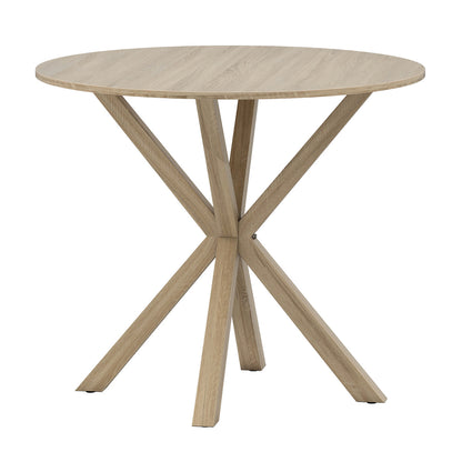 90CM Wood Dining Table with Intersecting Pedestal Base-Brown