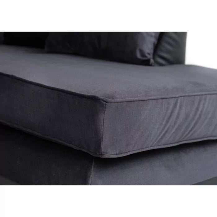 Dylan Velvet Corner Sofa - Dual Toned-Dark Blue