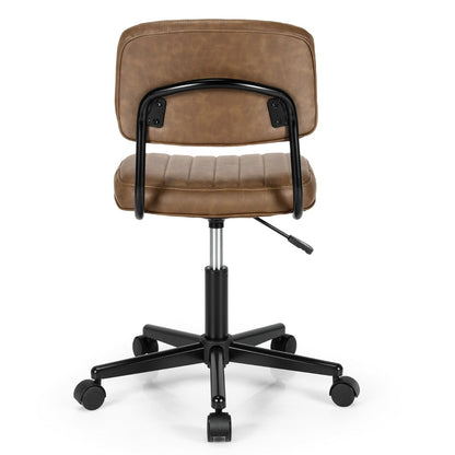Adjustable Ergonomic Leisure Chair with PU Leather-Brown