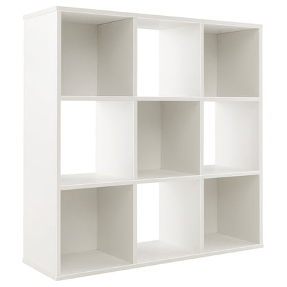 9-Cube Bookshelf with 2 Anti-Tipping Kits Playroom Living Room-White