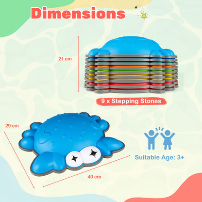 9 Pieces Non-Slip Toddler Stepping Stones for Kids Aged 3+-Colourful