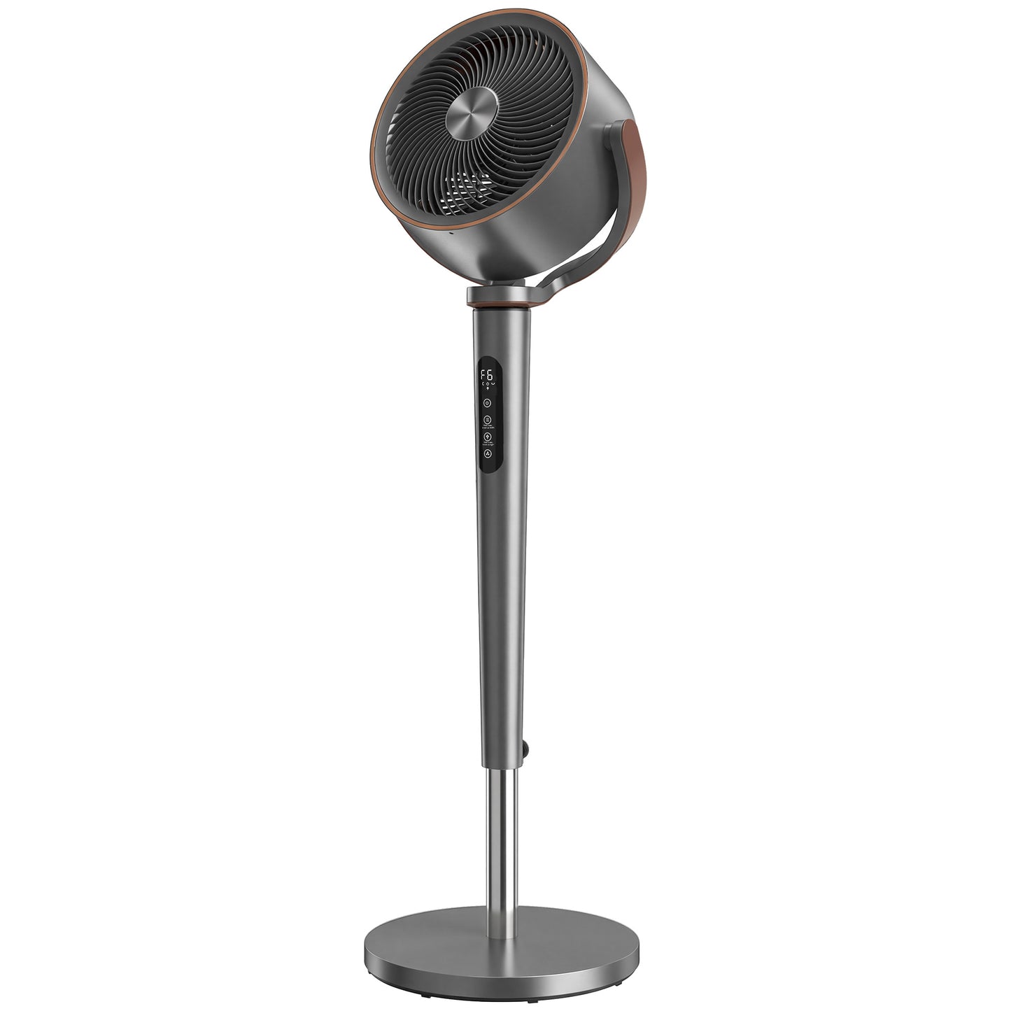 HOMCOM 20dB Silent Standing Fan, 70Â°+90Â° Auto Oscillating Fan with 12 Speeds, LED Light, Air Circulator, Remote Control, 12H Timer, for Bedroom, 46 Inch, Grey