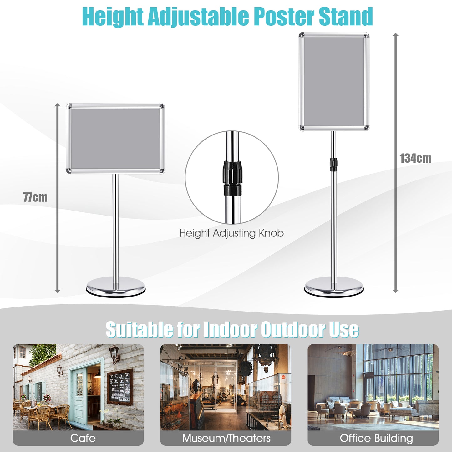 A3 Adjustable Poster Stand Presentation Stand with Adjustable Height