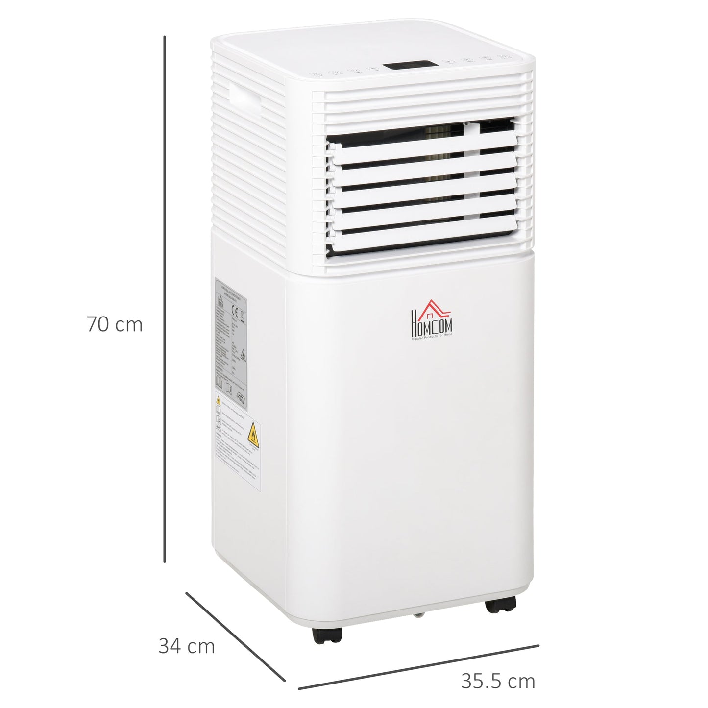 HOMCOM 7000 BTU Portable Air Conditioner for Cooling Dehumidifier Fan, Air Conditioning Unit for Room up to 26mÂ², with Remote, 24H Timer, Window Mount Kit, R290, A Energy Efficiency, 785W