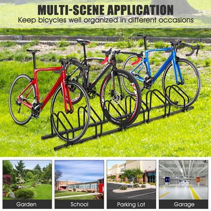 6-Bike Steel Bike Rack for Child BMX Road and Mountain Bikes-Black