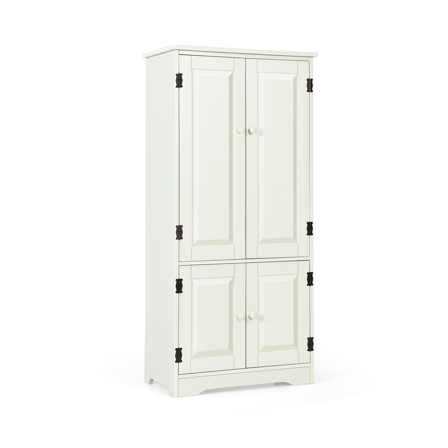 Antique Wooden Storage Cabinet Cupboard Shelf-White
