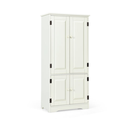 Antique Wooden Storage Cabinet Cupboard Shelf-White
