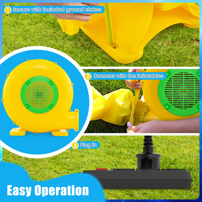 Air Blower 450W Air Pump Fan with Convenient Handle and Ground Stakes