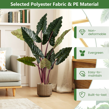 Artificial Rainbow Taro Tree 160cm Tall Fake Pre-potted Plant Set of 2