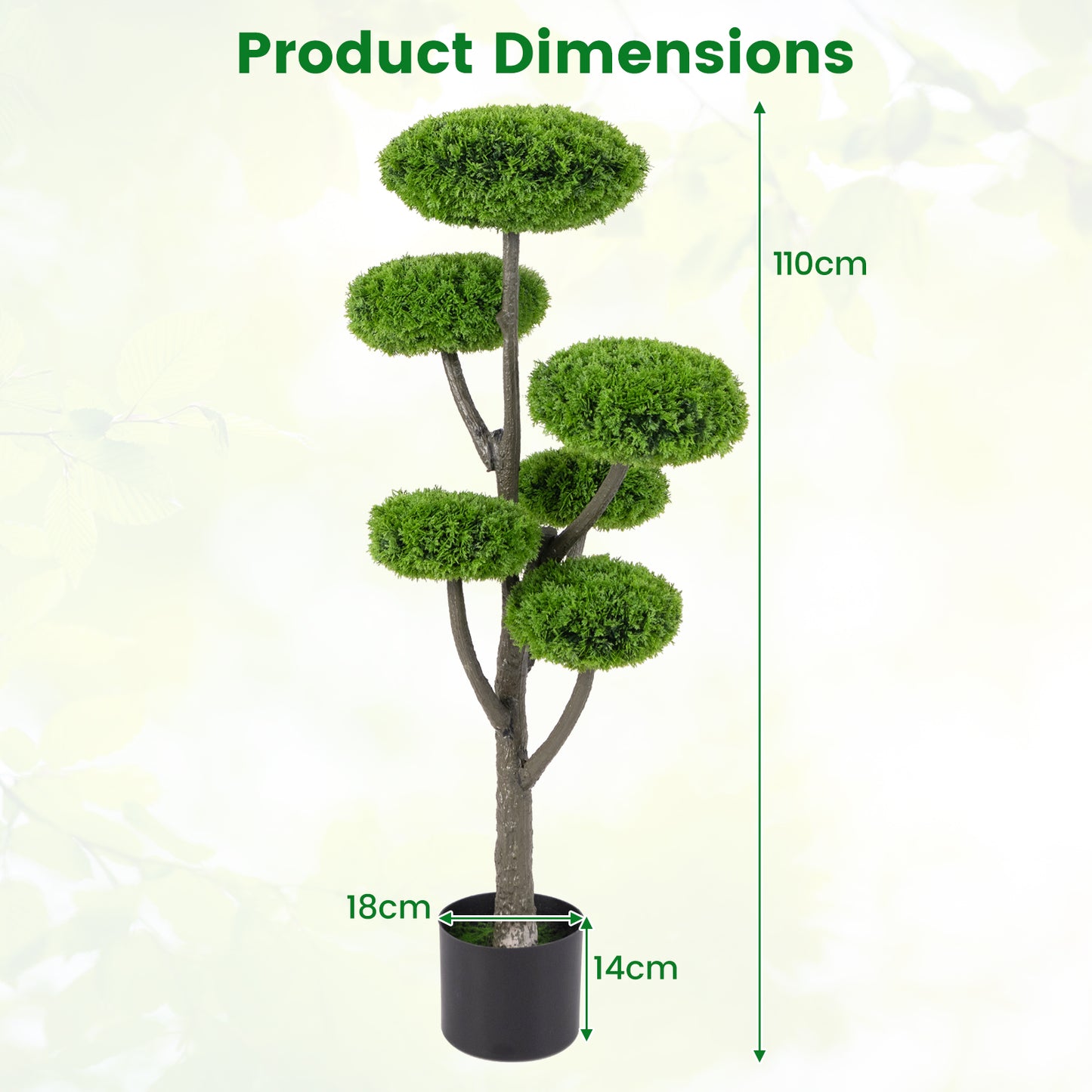 Artificial Cypress Topiary Ball Tree Fake Shrub Plant Cedar Tree