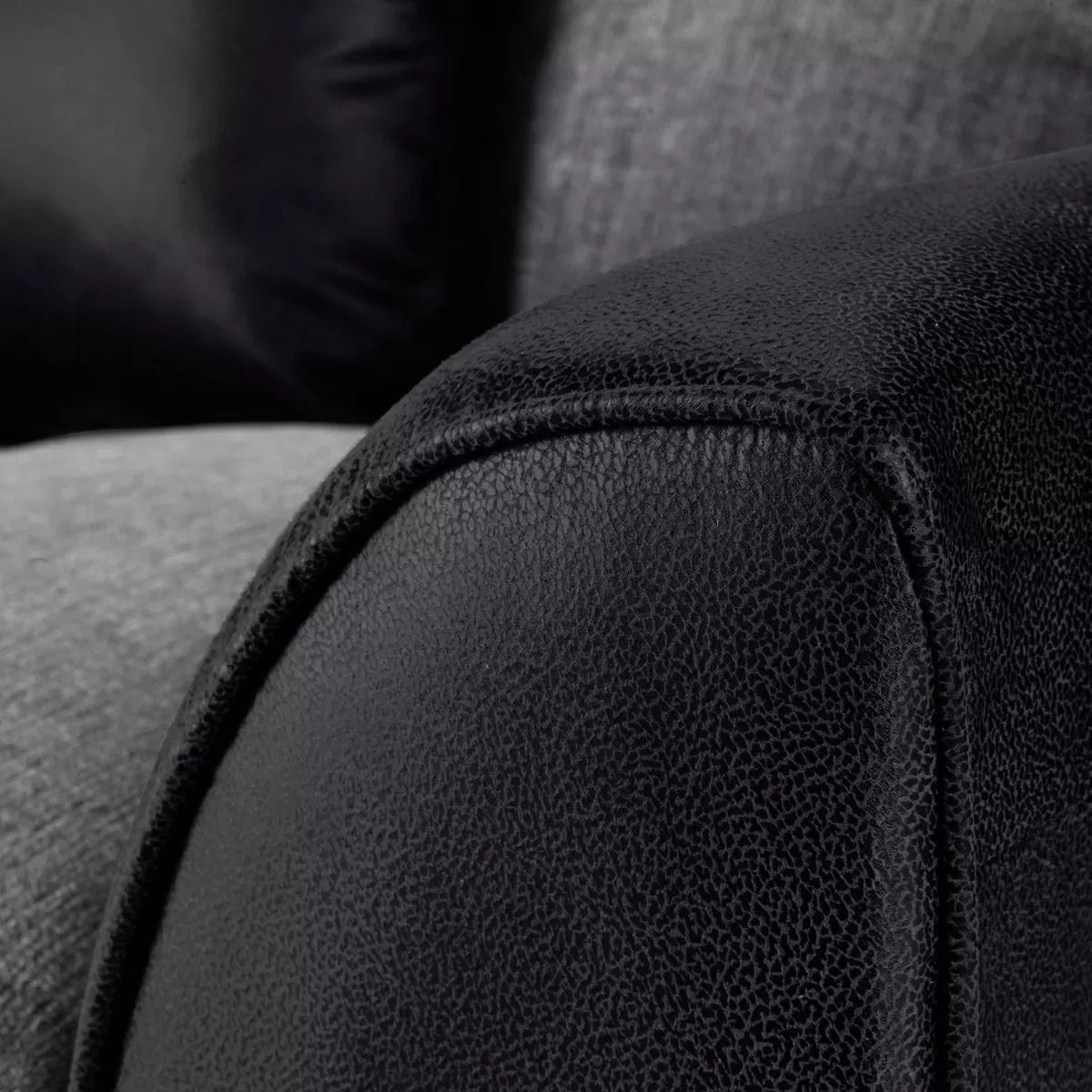 Aruba Black and Grey Fabric 2 Seater Sofa