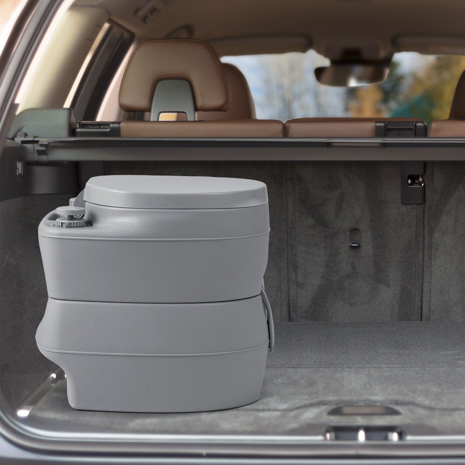 Portable Toilet with 20 L Detachable Waste Tank-Dark Grey