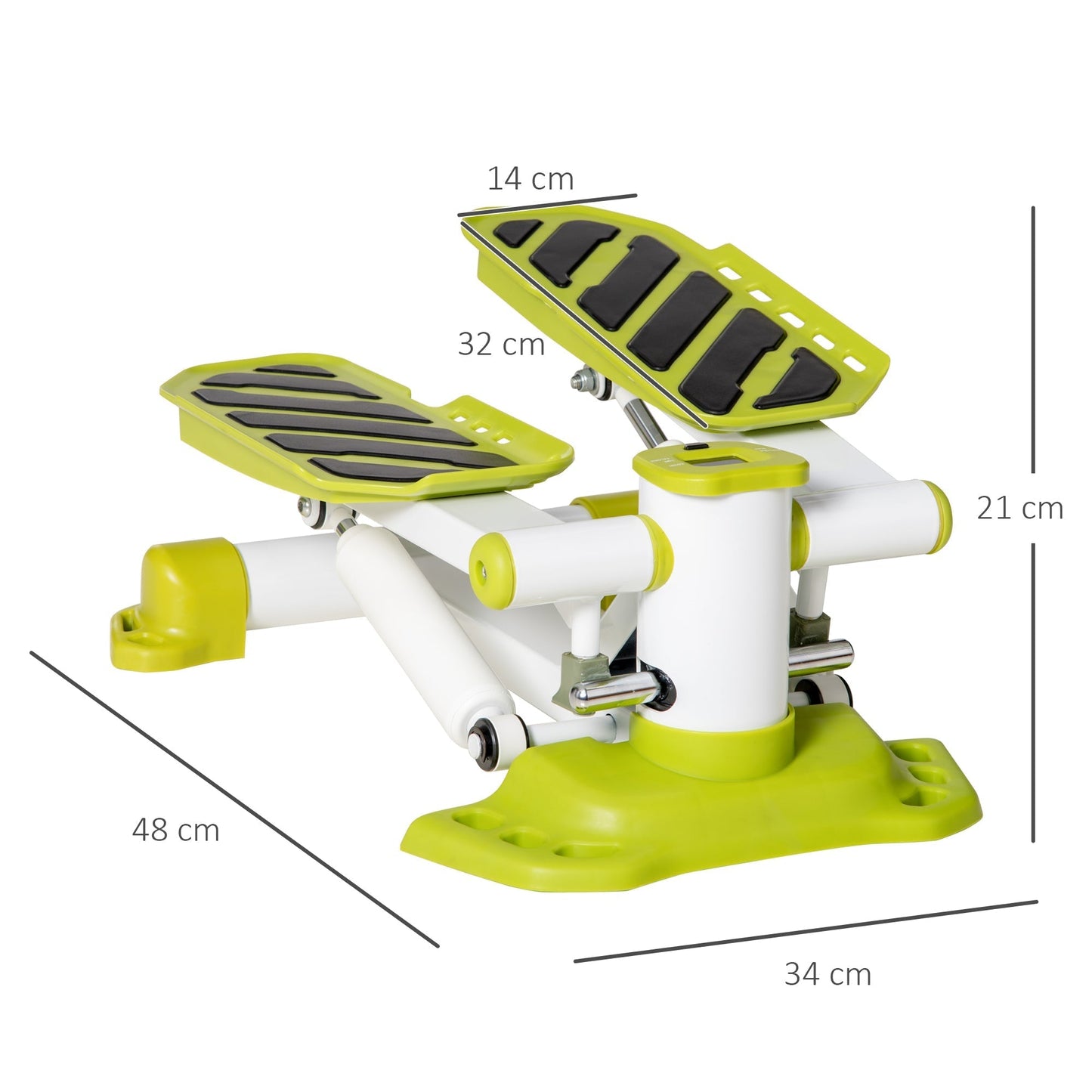 HOMCOM Portable Mini Stepper, Steppers for Exercise Workout with LCD Display Monitor, Anti-skid Foot Pedals for Home Gym Office, Yellow