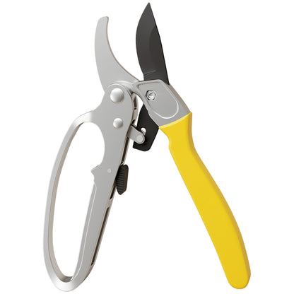 Outsunny 8" Garden Secateurs, Pruning Shears Heavy Duty with Sharp SK5 Blade, Bypass Pruners with Safety Lock and Non-Slip Handles, Lightweight & Ergonomic, Pruning Scissors for Precise Cutting