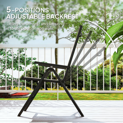 Outsunny Rattan Reclining Garden Chairs - Black
