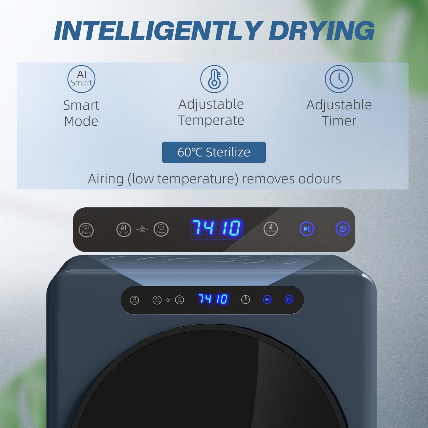 HOMCOM 5kg Compact 40-60â  Tumble Dryer Blue