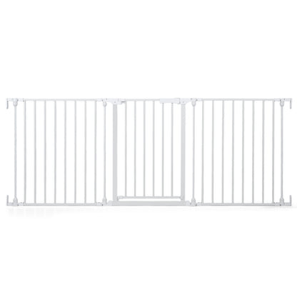 Baby Gate for Stairs Doorways 3-Panel Hardware-Mounted Safety Pet Gate-White