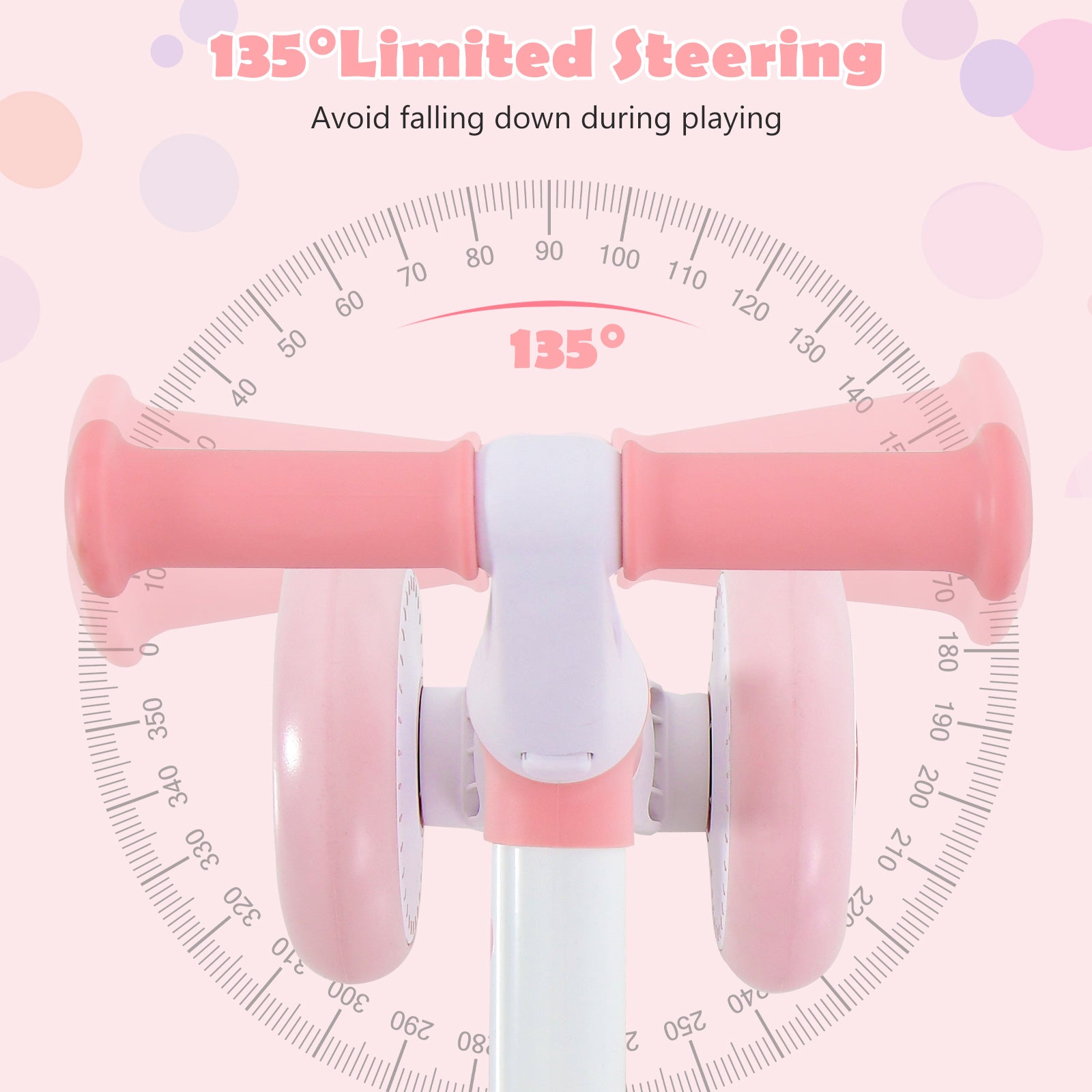 Baby Balance Bike Toddler Walker Training Bicycle with Adjustable Seat-Pink