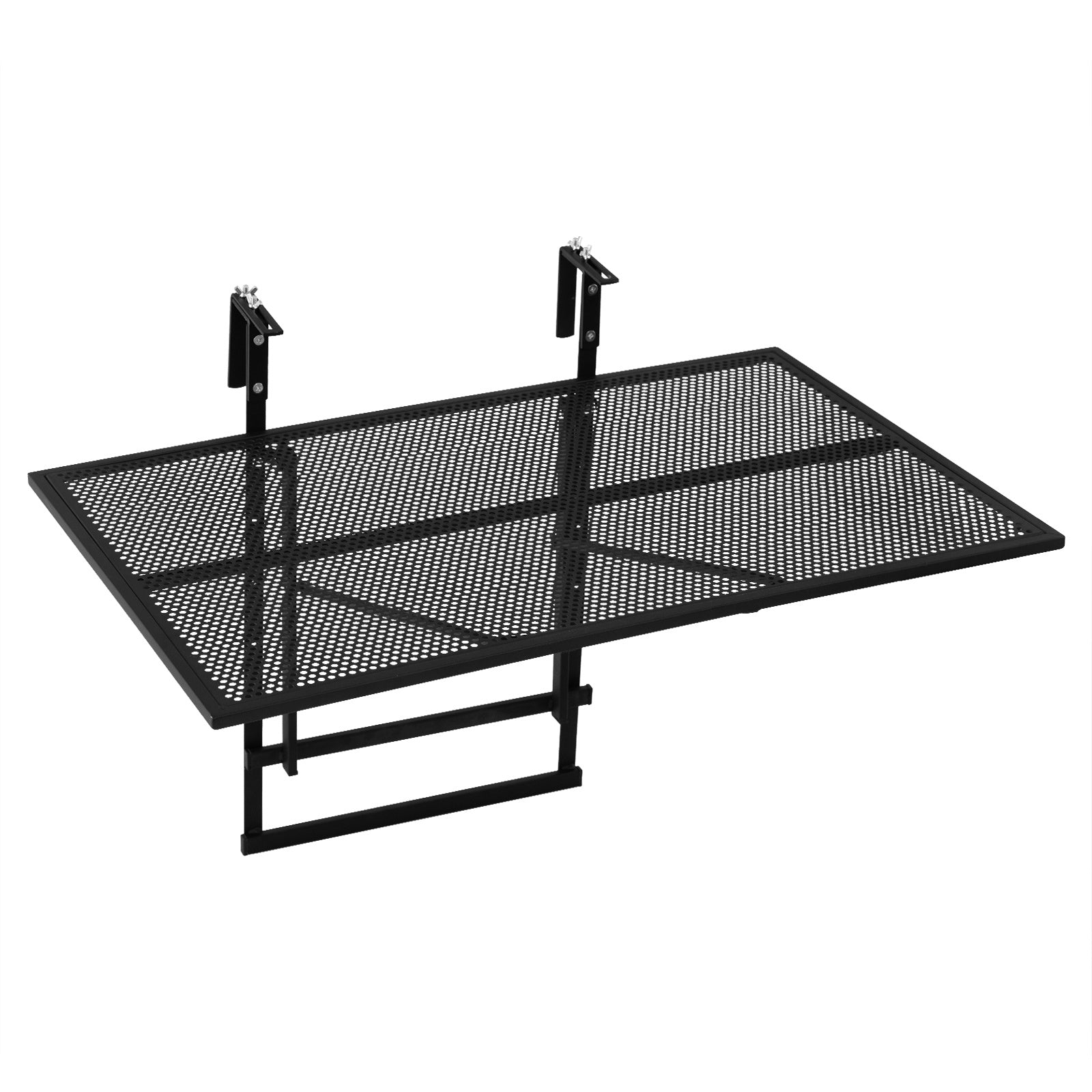 Balcony Railing Table Large Metal Folding Bar Table with Adjustable Height