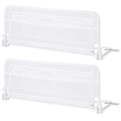100 CM/120 CM Foldable Baby Bed Rail with Removable Washable Cover and Safety Strap-White-100 cm