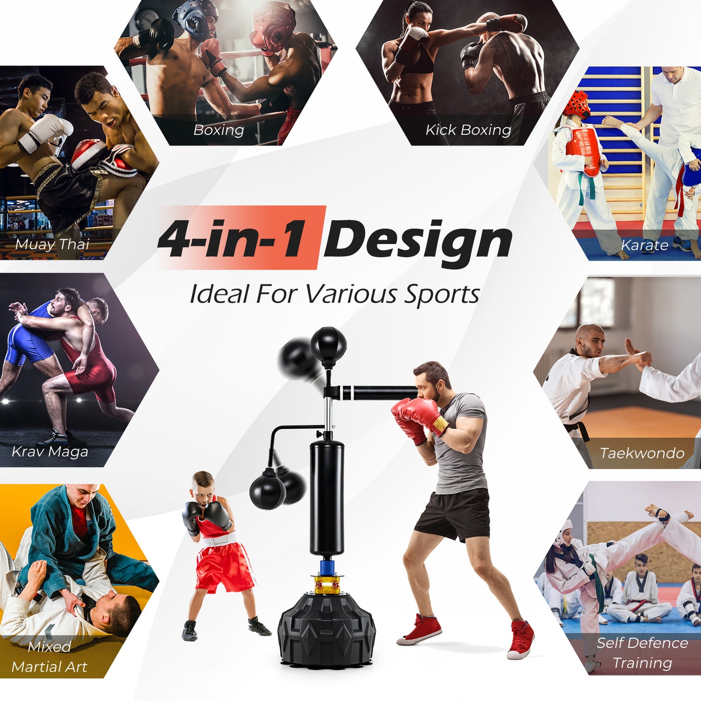 Boxing Speed Trainer Freestanding 360° Spinning Bar