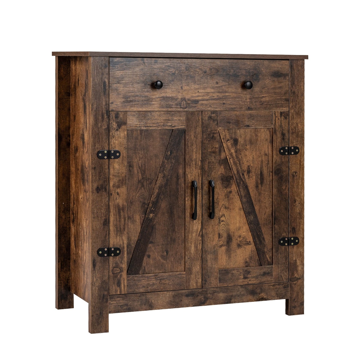 Buffet Cabinet 80 cm Farmhouse Side Board Cabinet with 5-Tier Adjustable Shelf-Rustic Brown