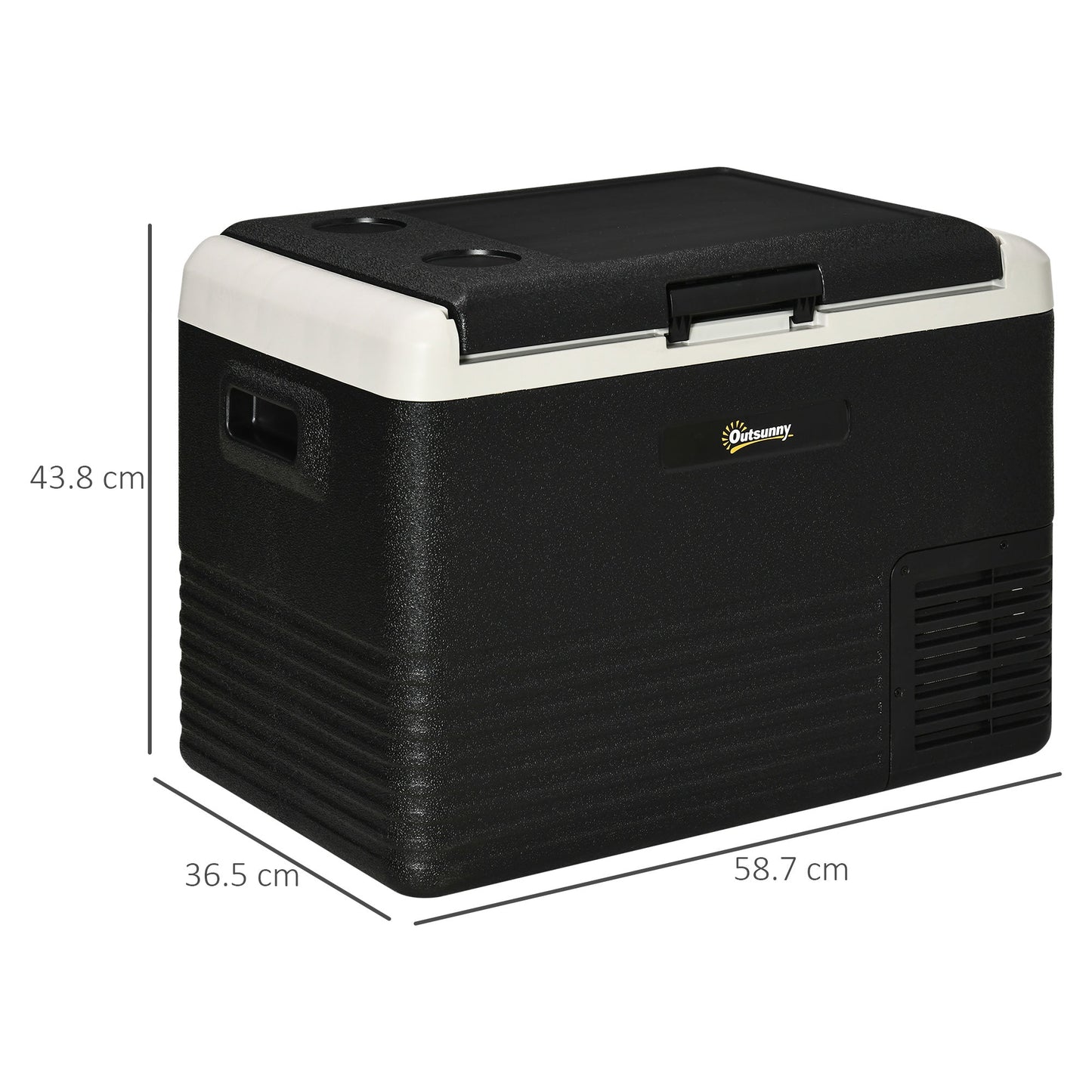 Outsunny 40L Portable Car Refrigerator - Grey and Black