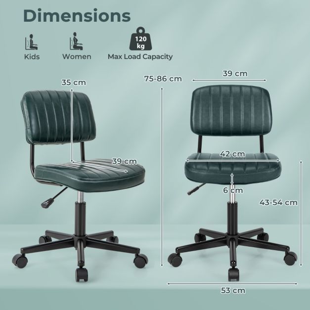 Adjustable Ergonomic Leisure Chair with PU Leather-Green
