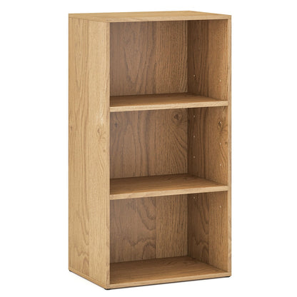 3-Cube Bookcase with 7-Position Adjustable Shelves and Anti-Toppling Kits-Natrual