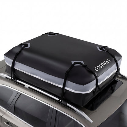 Car Rooftop Cargo Carrier Waterproof Heavy-Duty PVC Roof Bag Storage Bag-Grey-L