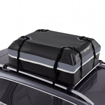 Car Rooftop Cargo Carrier Waterproof Heavy-Duty PVC Roof Bag Storage Bag-Grey-M