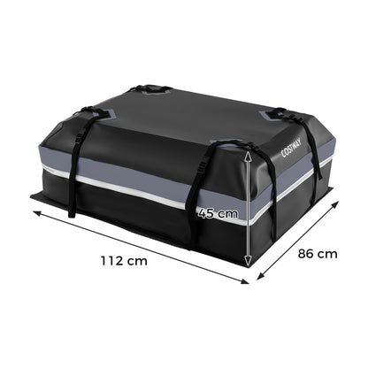 Car Rooftop Cargo Carrier Waterproof Heavy-Duty PVC Roof Bag Storage Bag-Grey-M