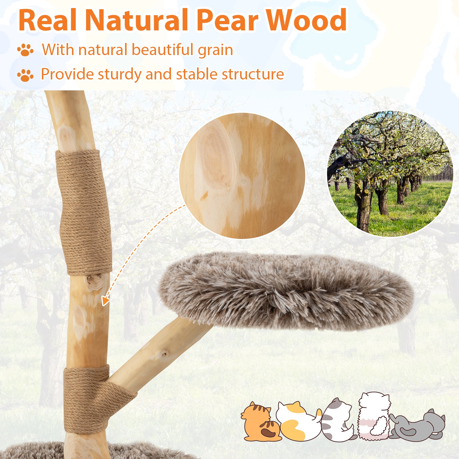 90CM Modern Wooden Cat Tree Tower with Perch for Indoor Use-Grey
