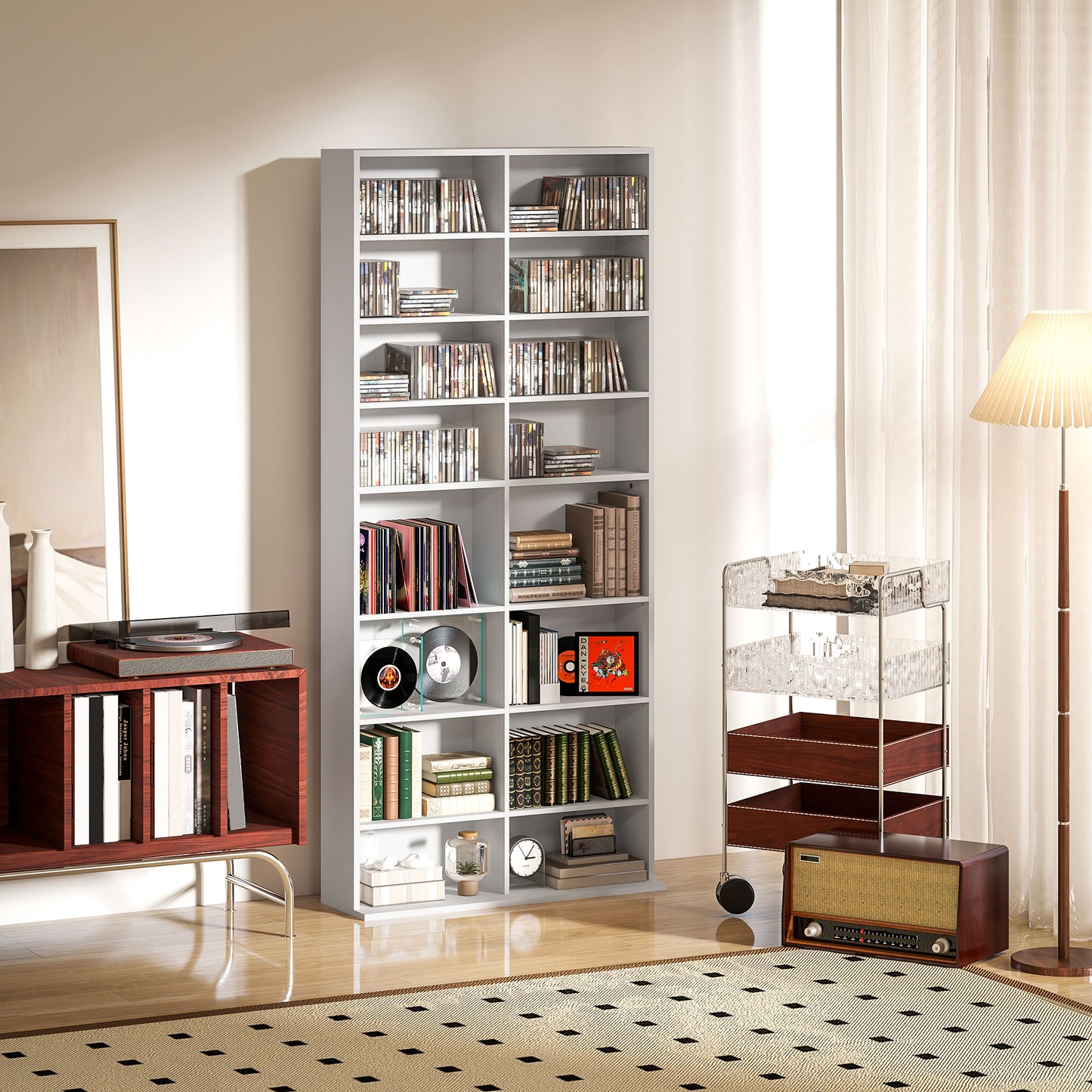 HOMCOM 640 CD Storage Tower - White