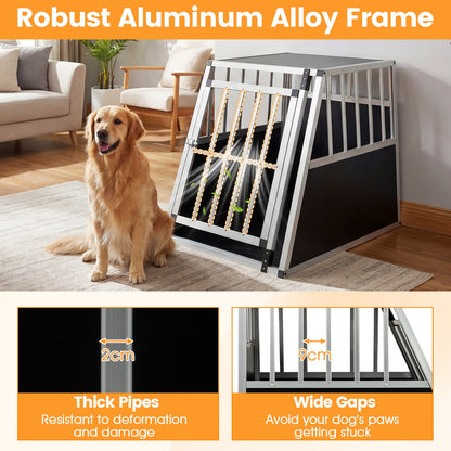Chew Proof Dog Cage for Small Medium Dogs with Trapezoidal Design for Camping