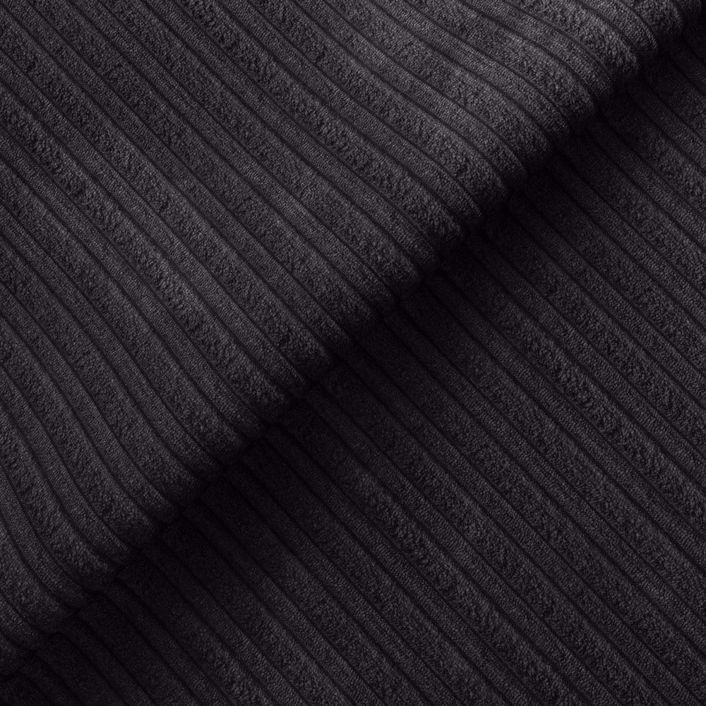 Chicago Jumbo Cord Full Back Black Corner Sofa