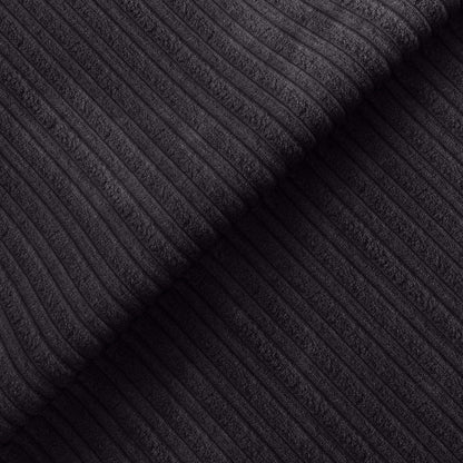 Chicago Jumbo Cord Full Back Black Corner Sofa