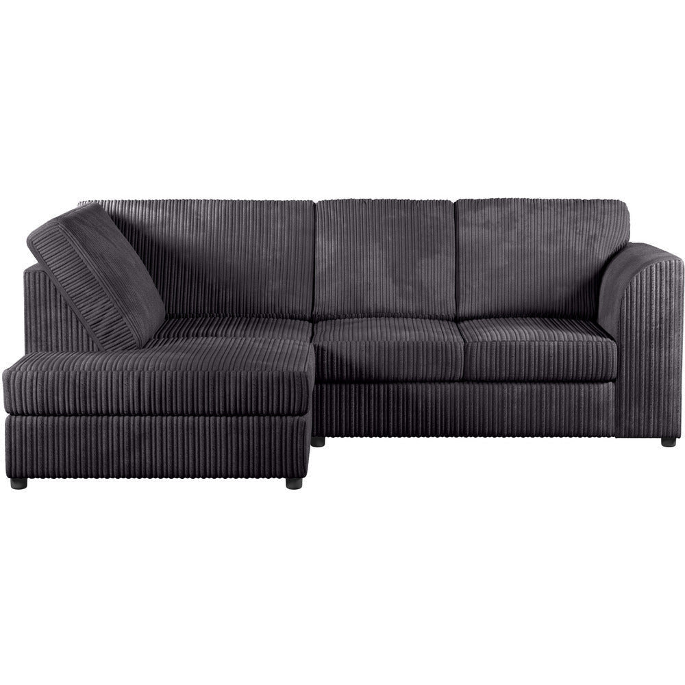 Chicago Jumbo Cord Full Back  Grey Corner Sofa