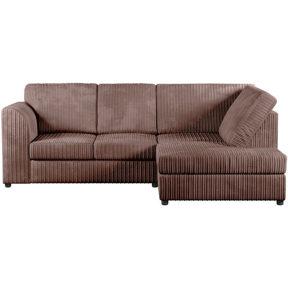 Chicago Jumbo Cord Full Back Black Corner Sofa