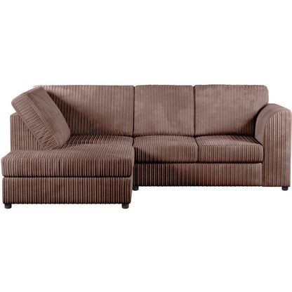 Chicago Jumbo Cord Full Back Black Corner Sofa
