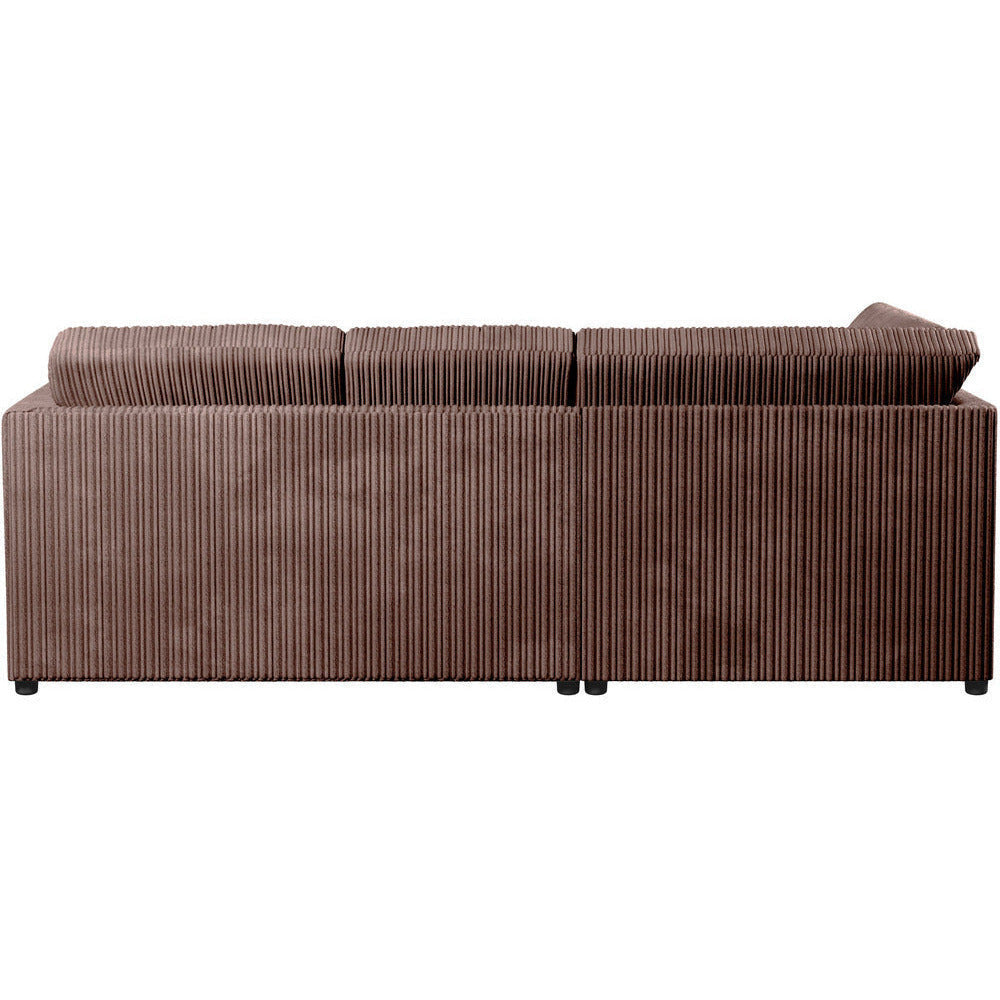 Chicago Jumbo Cord Full Back Black Corner Sofa