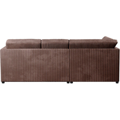Chicago Jumbo Cord Full Back Black Corner Sofa